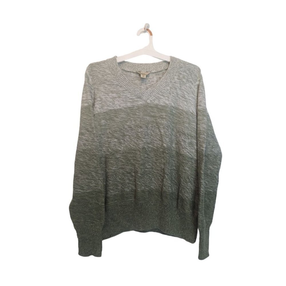 Gander Mtn. Women's Size 2X Pullover Sweater Heather Green V-Neck Long Sleeve